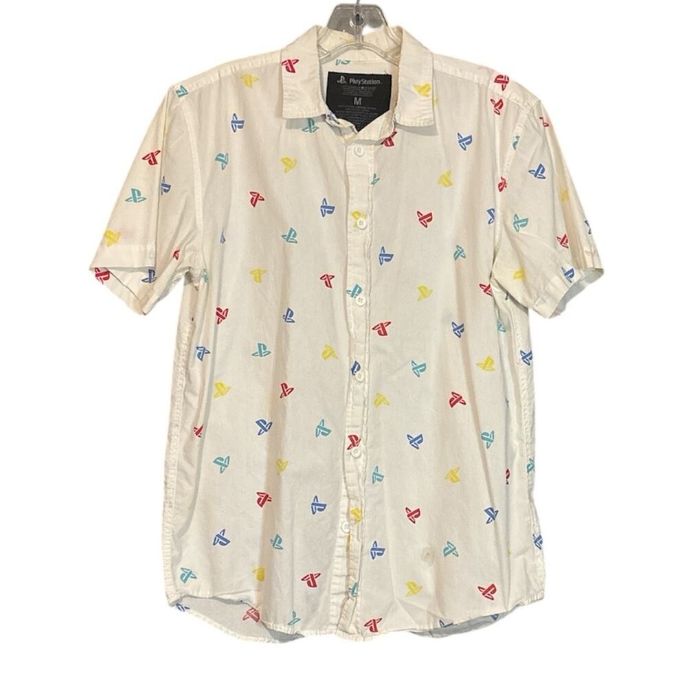Sony PlayStation Logo Button-up Shirt Size Medium Gamer